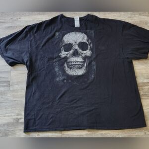 Delta Pro Weight Men's Cotton Vintage Bandana Skull T Shirt 3XL Paisley Black.‎